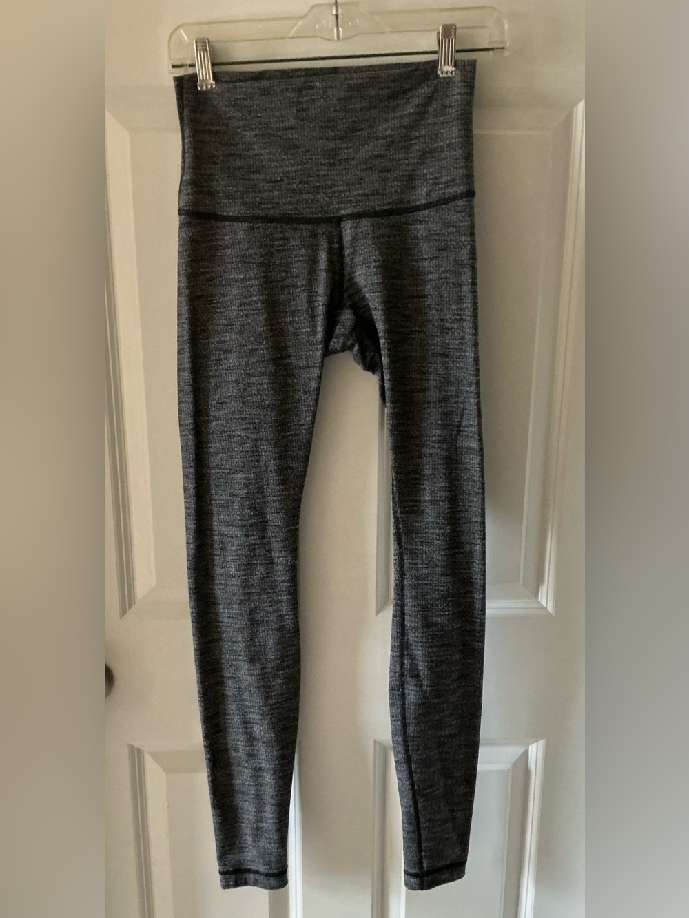 Lululemon Wunder Under Pique Black White Yoga Athleisure Gym Leggings Size 6